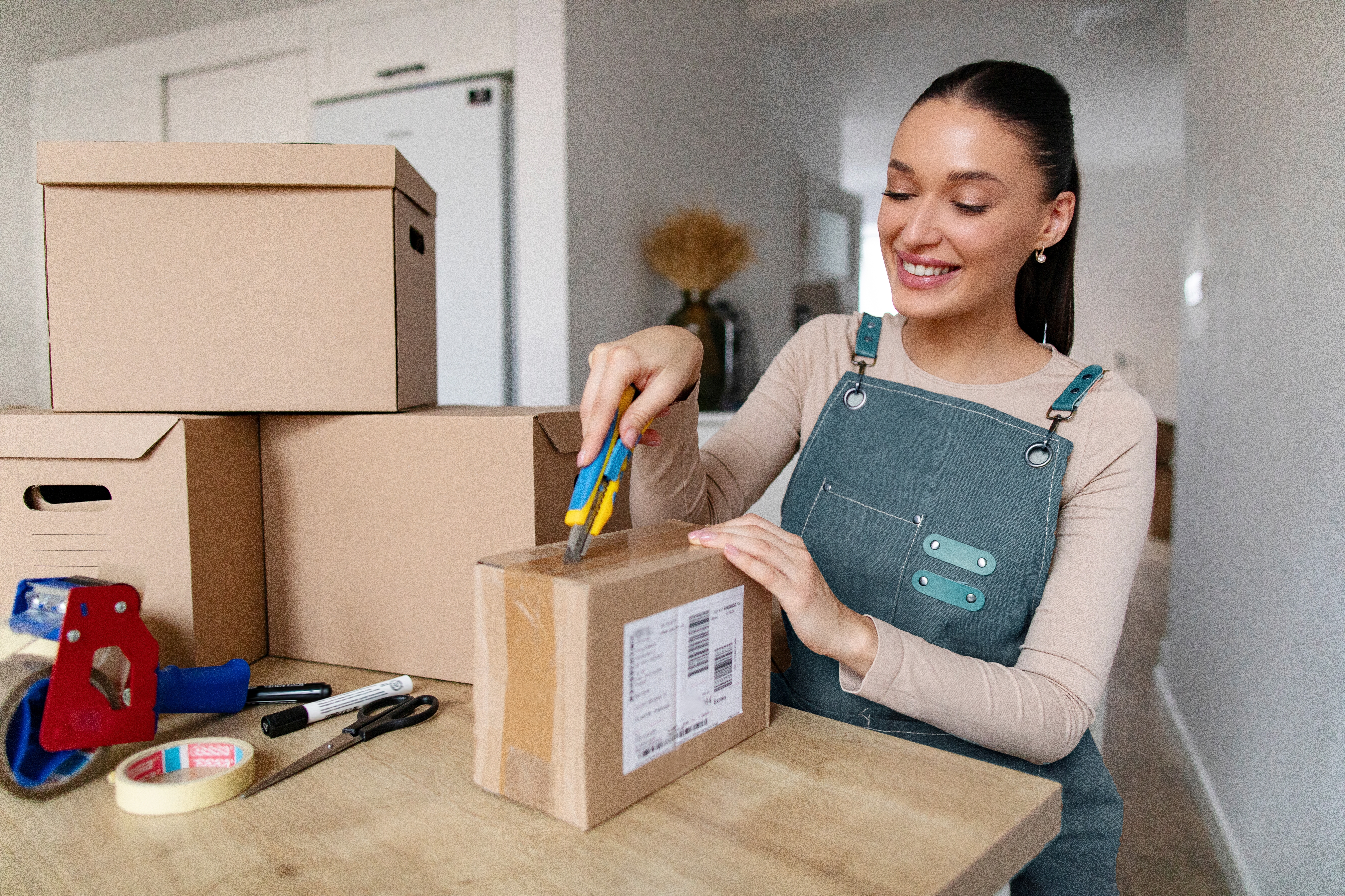 E-Commerce Parcel Woman Smiling